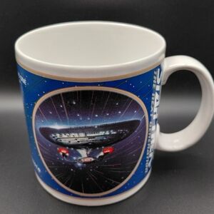 1994 Star Trek The Next Generation USS Enterprise Blue and White Mug